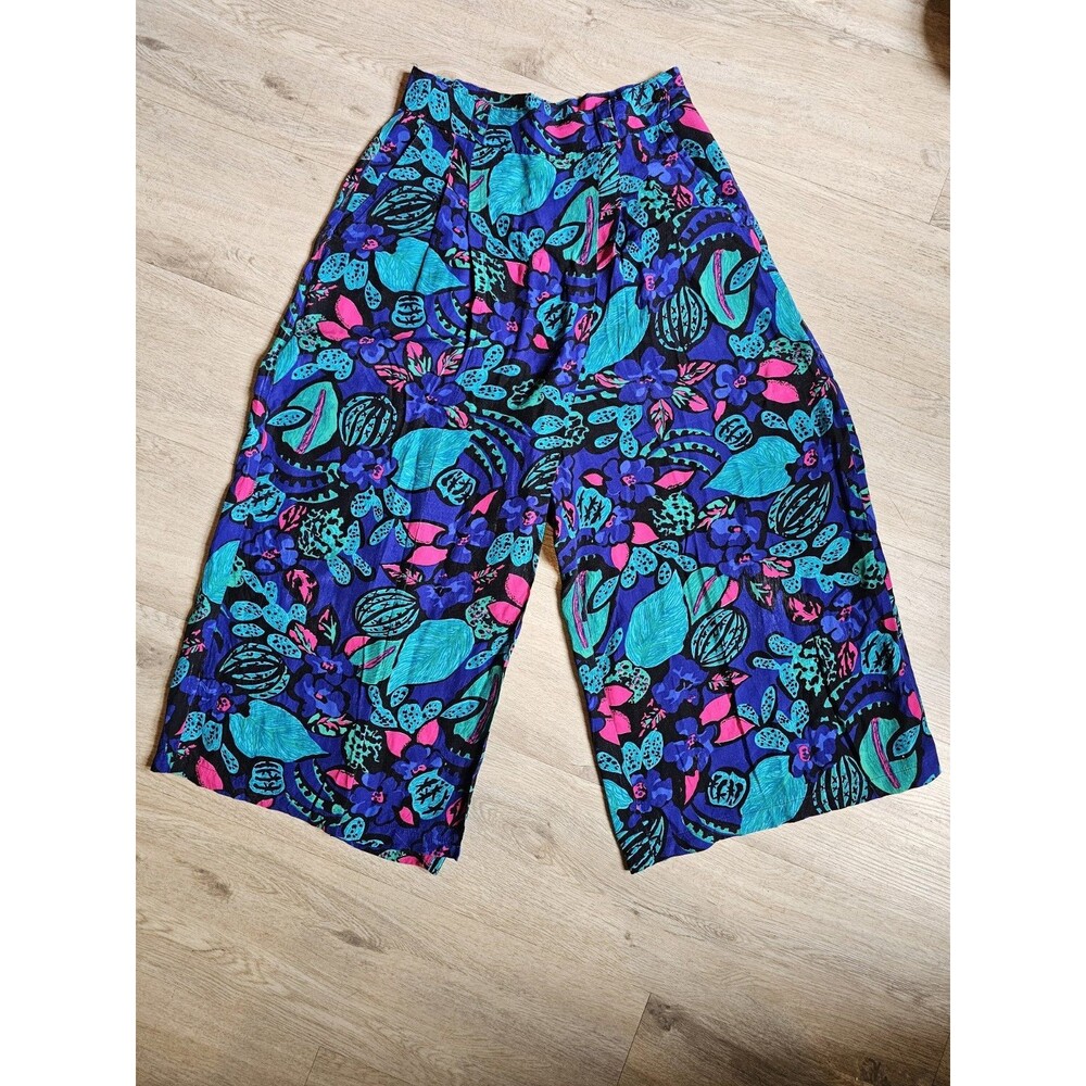 Vintage Gaucho Pants Colorful Design Size XS-S Unbrand
